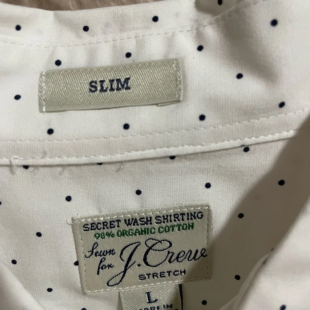 Men's J. crew organic cotton Pink and White Polka Dot dress Shirt bundle